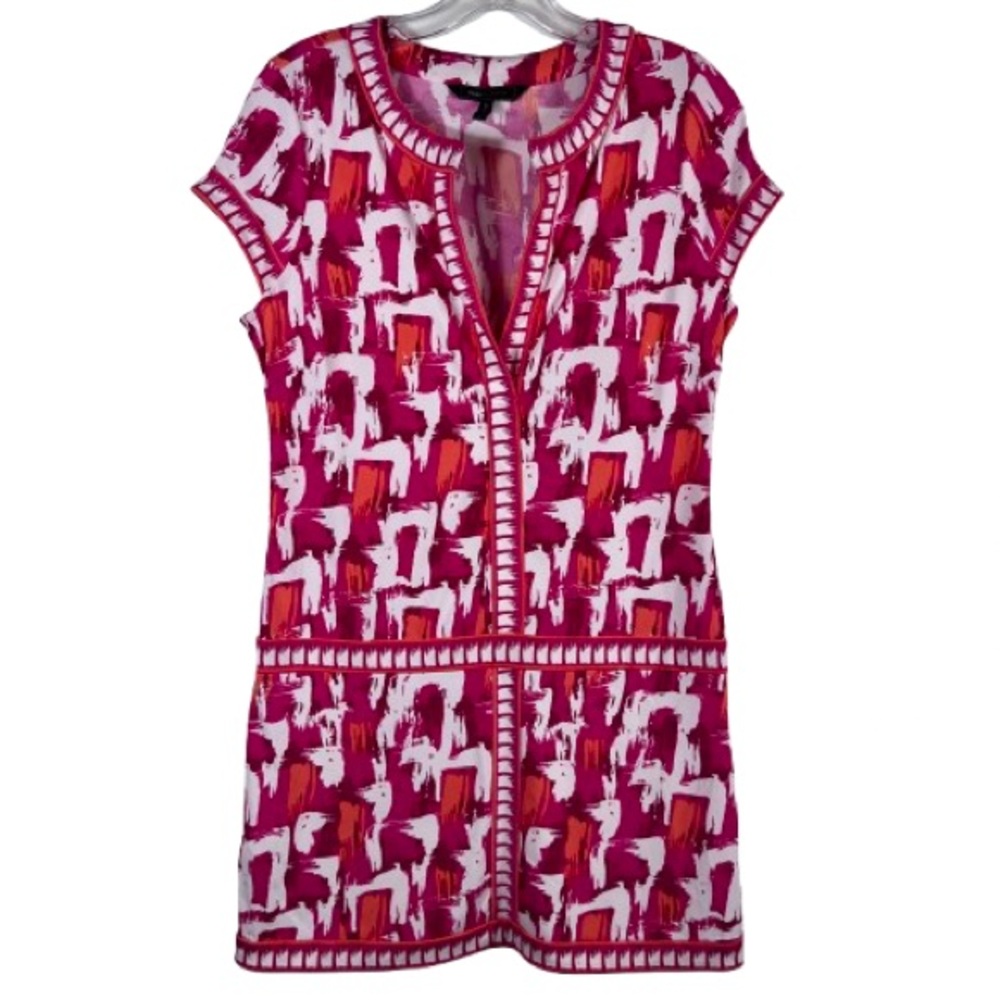 BCBGMAXAZRIA Pink Begonia Combo Print Mini Dress Small